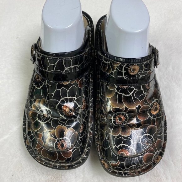 Alegria Seville Black Gerber Patent Mule Clog Shoes, size EU 38, US‎ 8 - Picture 1 of 9